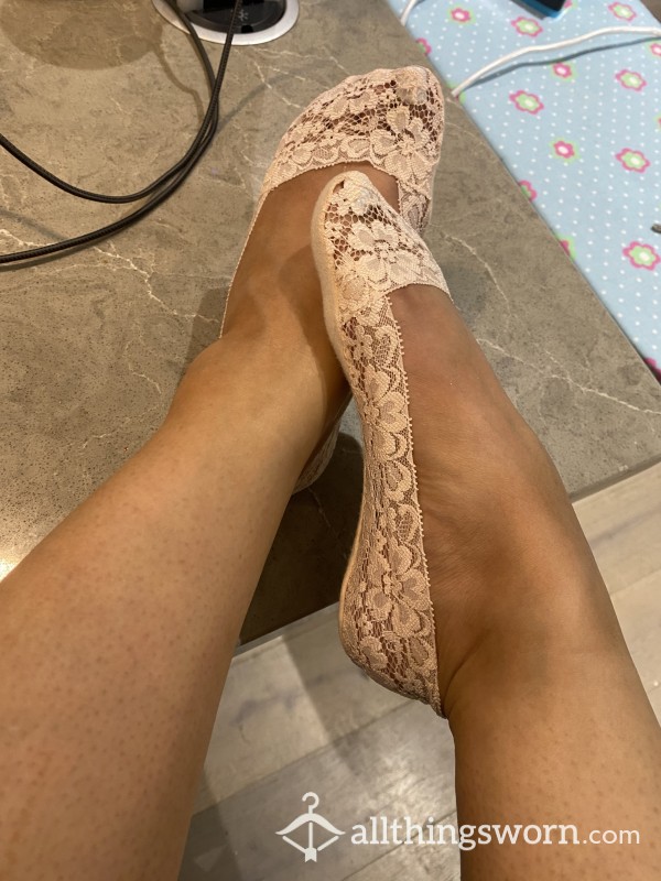 Baby Pink Footsies. Worn To Your Liking. Lacy. Stretchy. Smelly