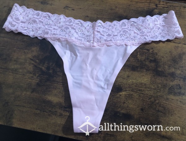 Baby Pink Lace Thong - Includes US Shipping & 24 Hr Wear - Customize