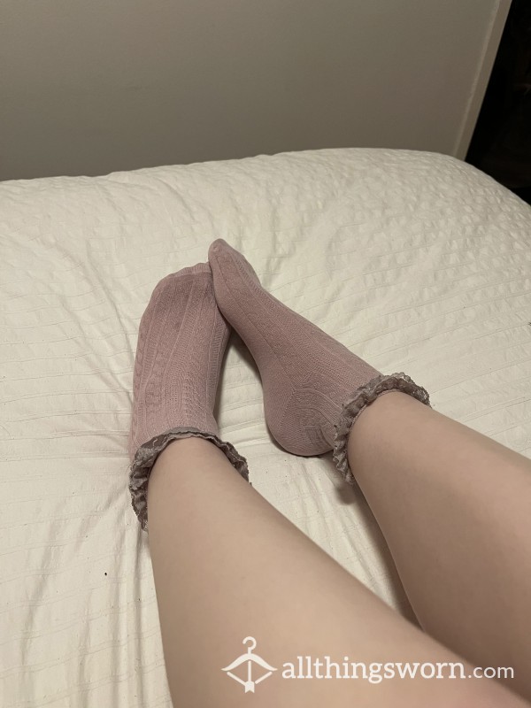 Baby Pink Lacy/lace Socks