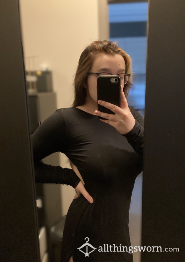 Backless Sexy Figure-Hugging Black Dress