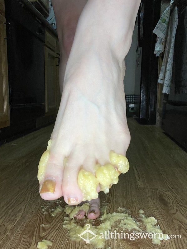 Banana Smooshing With Feet