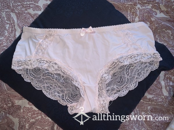 BARGAIN! Trashed ‘Granny’ Knickers! Used To Be Pink Knickers - They’re Now Grey XD - Size Medium