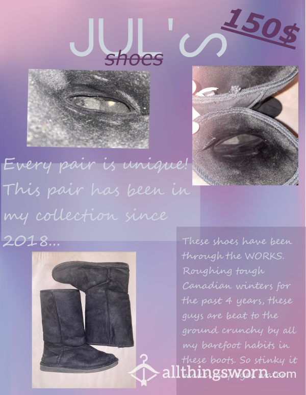 Battered Winter Boots, Smells So Bad Your Eyes Water!