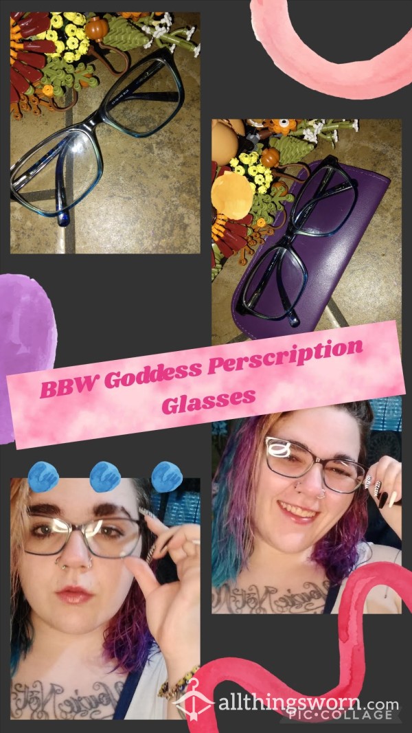 🤓BBW Goddess' Personal Blue Tortoise Shell Prescription Glasses!🤓 My Eye Sight Is Kind Of Trash So These Prescription Lens Are A Little Strong!🤓