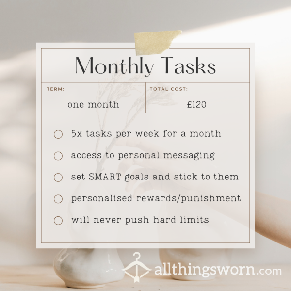 Be Owned For A Month With Daily/weekly Tasks