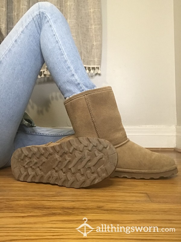 BearClaw Suede Pull On Wool Lined Fuzzy Errand Boots