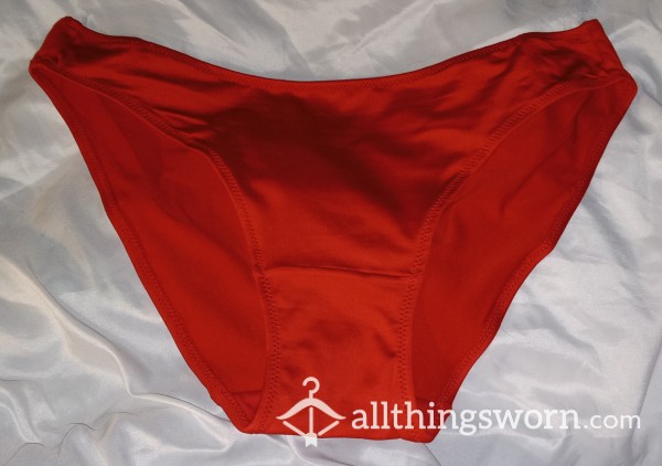Beautiful Red Silky Bikini Panties, Size M.  New!