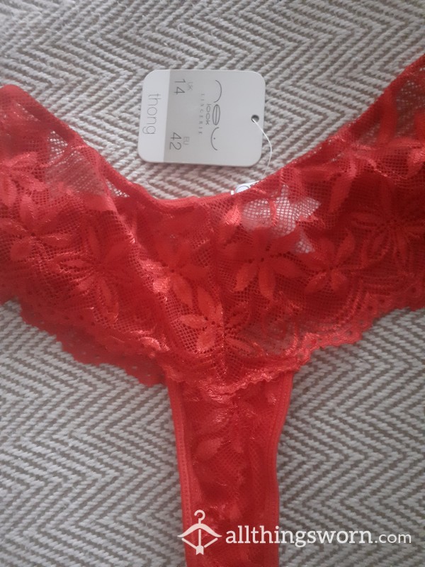 Beautiful Red Thong New To Wear X