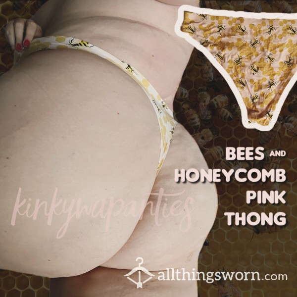 Bee & Honeycomb Thong - Includes 48-hour Wear & U.S. Shipping