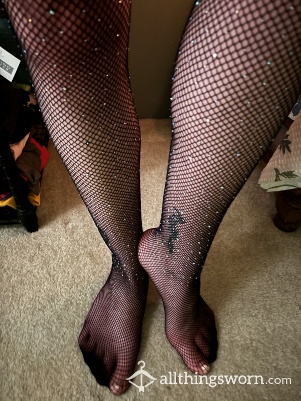 Bejeweled Fishnet Stockings