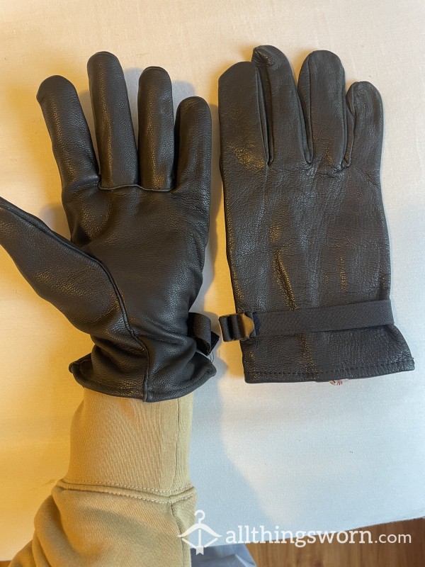 Belgian Leather Military Gloves