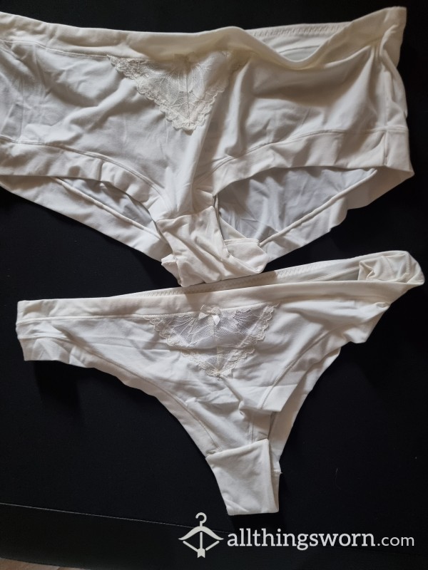 Big, Full, Cream Coloured Panties - 24 Hour Wear, Addons Available