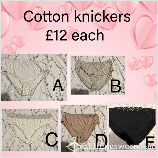 Big Well Worn Cotton Knickers Guaranteed To Be Heavily Scented