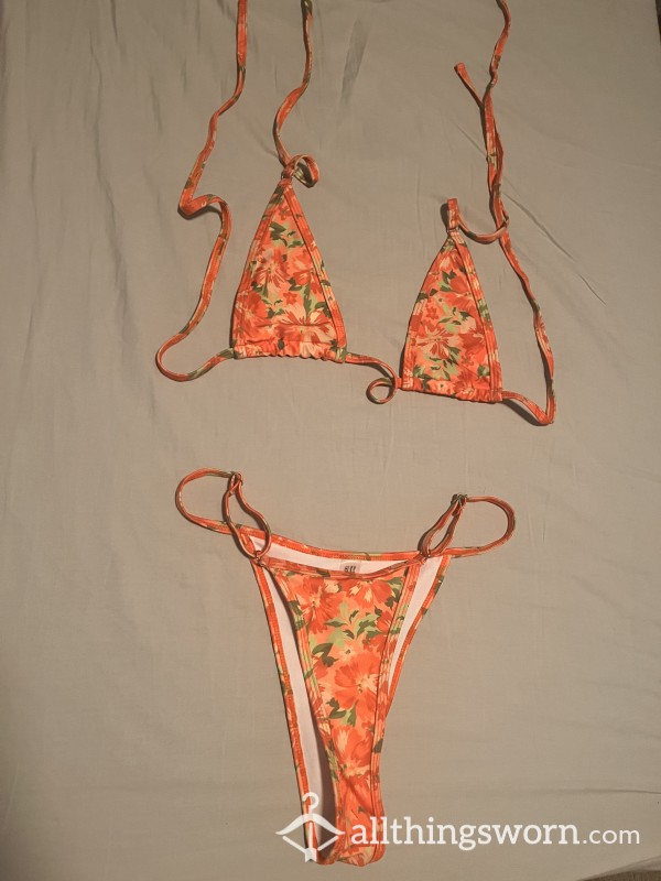 Bikini Available For Wear - Orange Size Large Big Ass And Big Tits