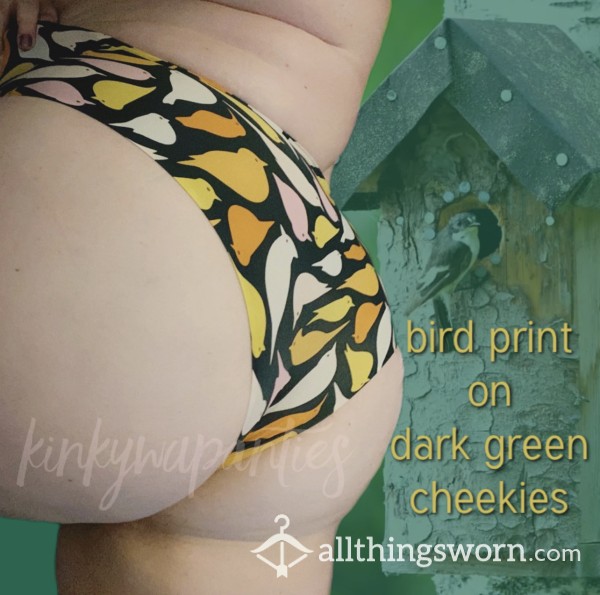 Birdies On Dark Green Cheekies - Includes 48-hour Wear & U.S. Shipping!