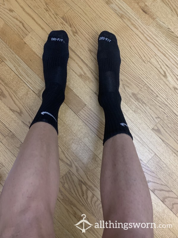 Black L 6’3 Athlete Extra Sweaty/smelly Socks