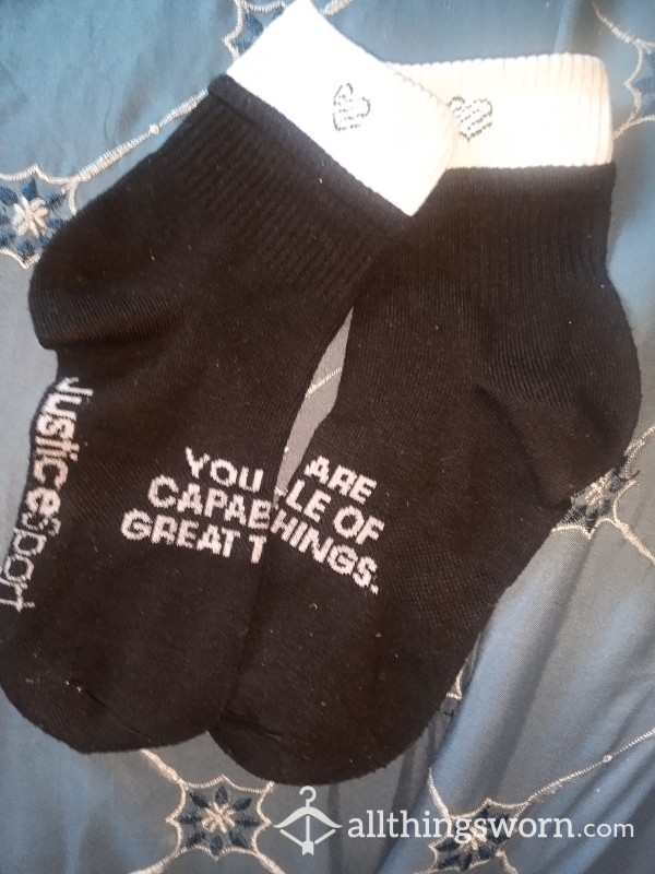 Black About Able Socks Says (you Are Capable Of Great Things) In The Top