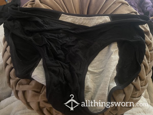 Black Absorbent Panties So Freaking OLD!!  8+ Years Very Broken In, Worn, And Stained Xx