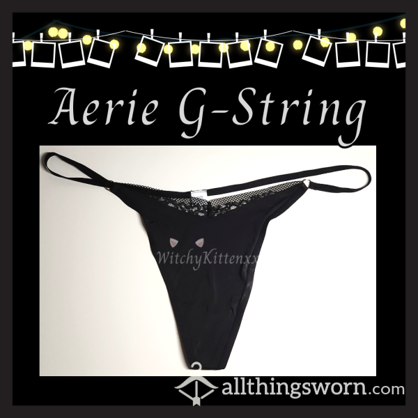 Black Aerie G-String -- |48 Hour Wear|