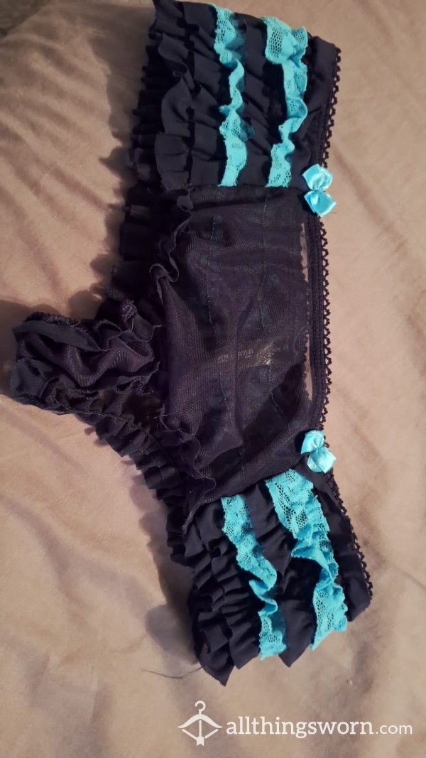Black And Blue Frilly Knickers
