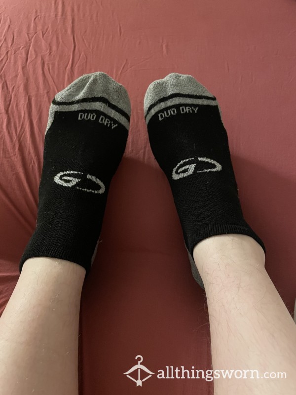 Black And Gray Ankle Athletic Socks