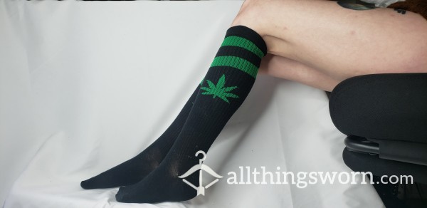 Black And Green Knee High Socks