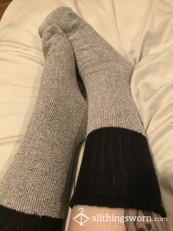 Warm Black And Grey Socks