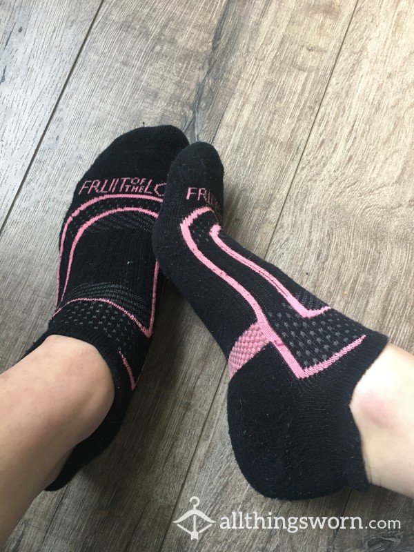 Black And Light Pink Ankle Socks 48hr Wear