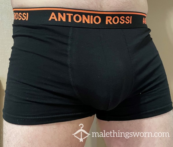 Black And Orange Used Mens Hipster Boxers