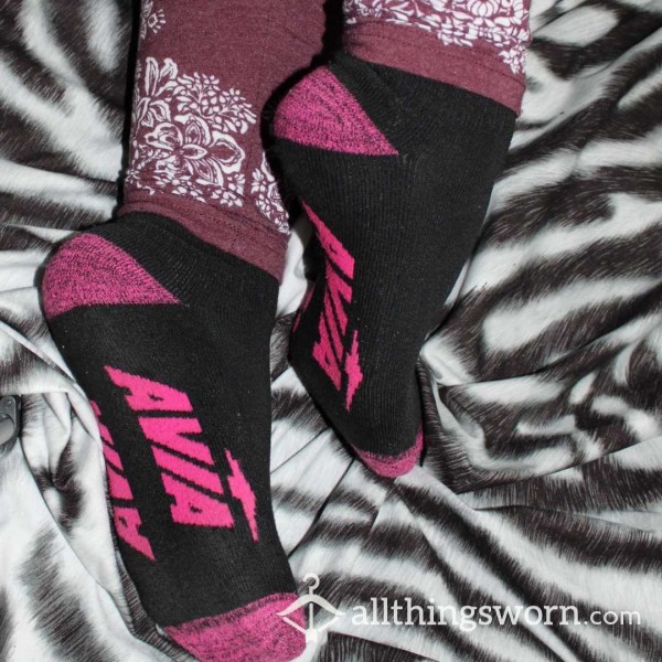 Black And Pink Avia Socks
