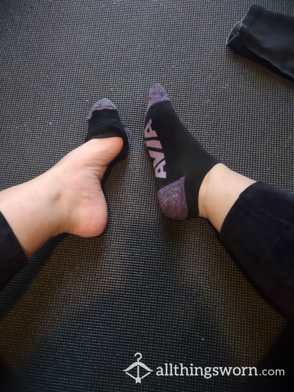 Black And Purple Stinky Work Socks