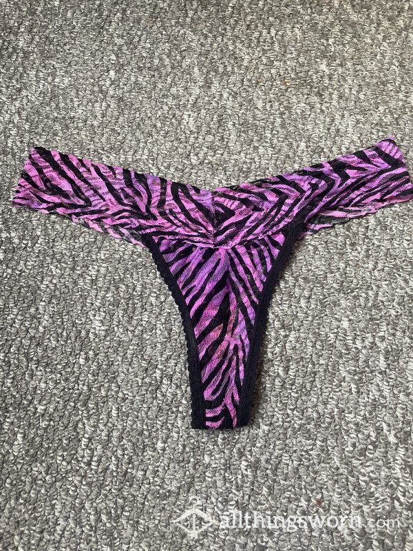 Black And Purple Zebra Print Lacy Thing