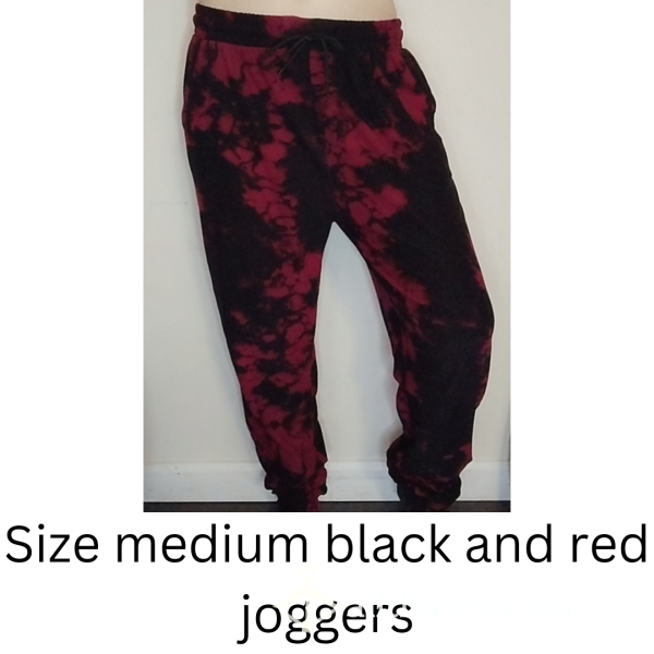 BLACK AND RED JOGGERS, MEDIUM STRETCH