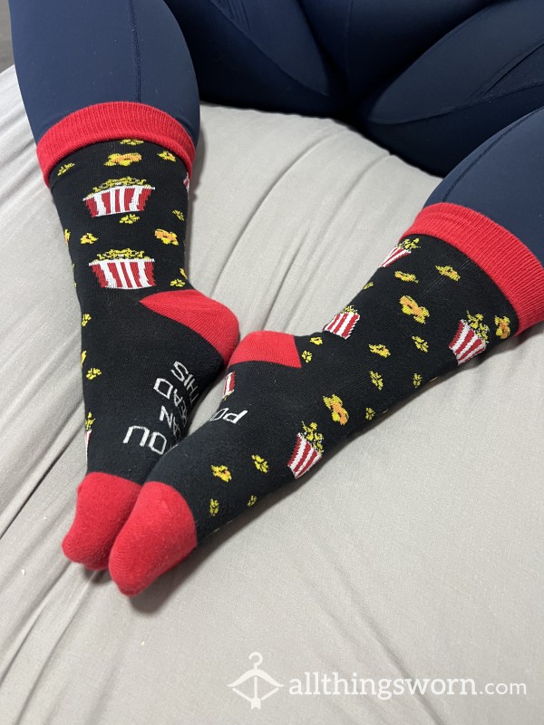 Black And Red Popcorn Socks