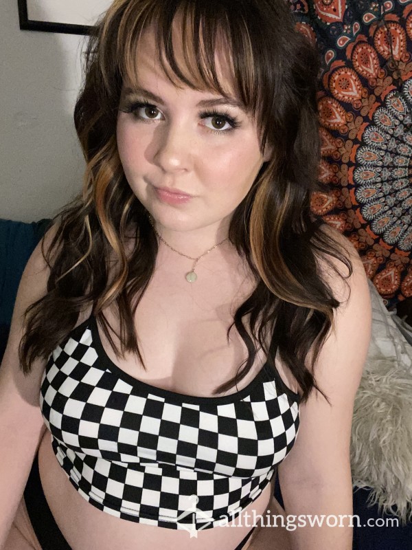 Black And White Checkered Tank Top 🏁💋 (7 Night Wear)