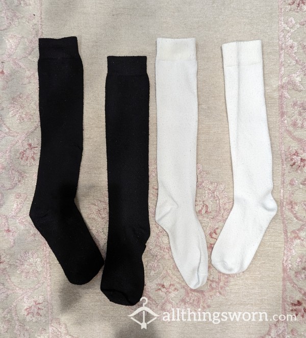 Black Or White Knee High Socks