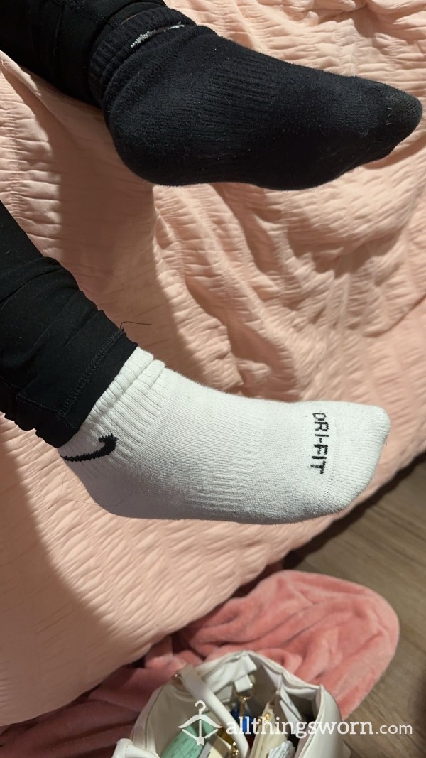 Black And White Nike Dirty Socks (24 Hr Wear)