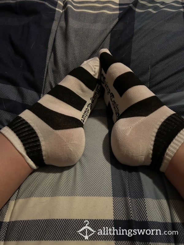 Black And White Stripe Juicy Couture Socks