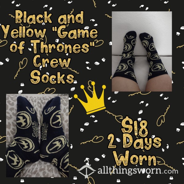 Black And Yellow Game Of Thrones Crew Socks