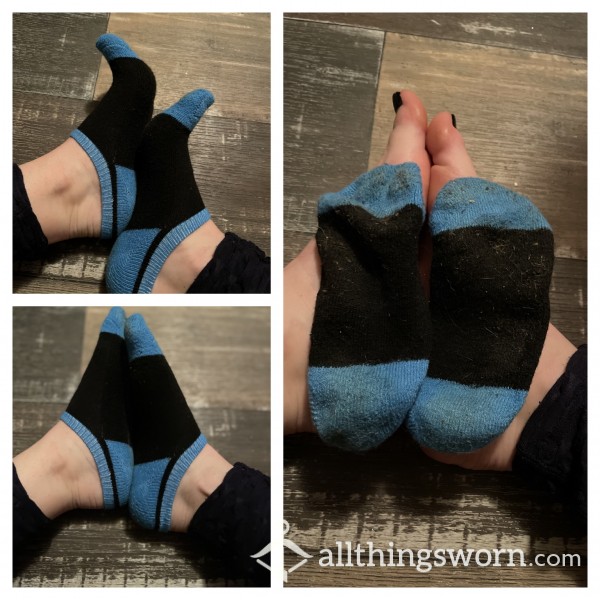Black & Blue Ankle Socks