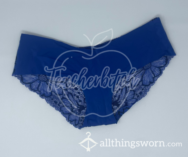 Victoria’s Secret Black & Blue Lace Back Panties (S)