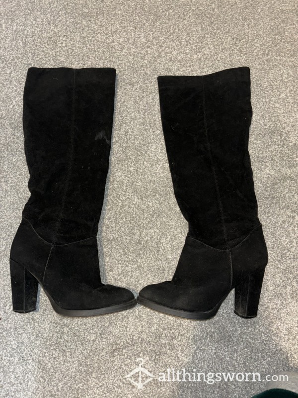 🖤 BLACK BOOTS - FABRIC VERY WELL WORN 🖤