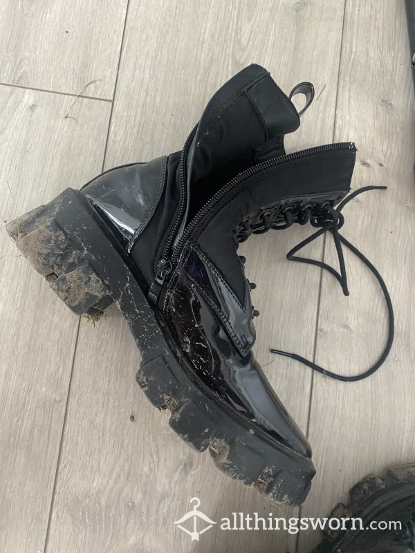 Black Boots Muddy 😈🔥