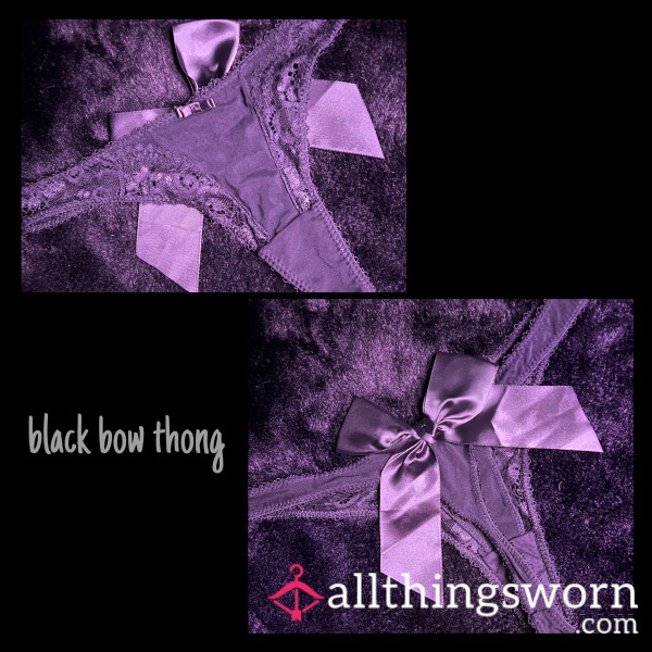 Black Bow Thong 🖤