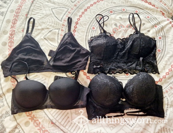 ✨️SPECIAL OFFER✨️2 FOR £20✨️Black Bras And Bralets. Cotton, Lace Or Padded! Buyer's Choice ❤️
