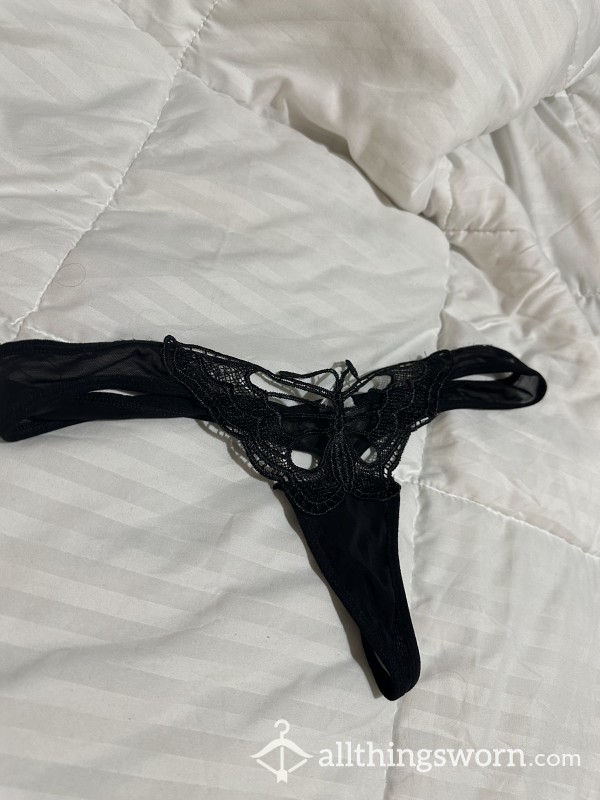 Black Butterfly Thong