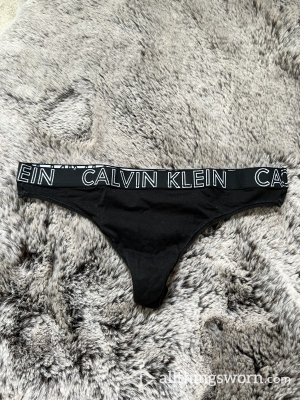 Black Calvin Klein Thong For Custom Wear