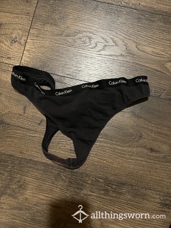 Black CK Thong, Worn For You…