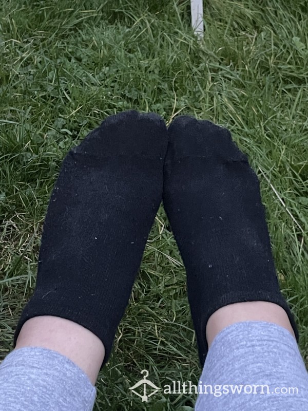 12 Day Worn Black Cotton Ankle Socks Sealed And Ready To Ship 🖤