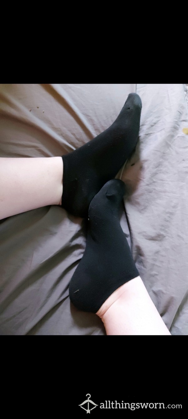 😈 Black, Cotton Ankle Socks. 😈